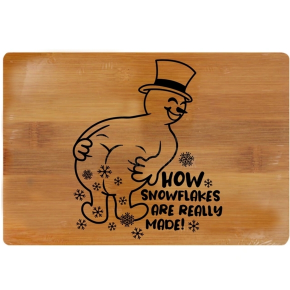 Snow man snow flakes cutting board - Picture 2 of 2